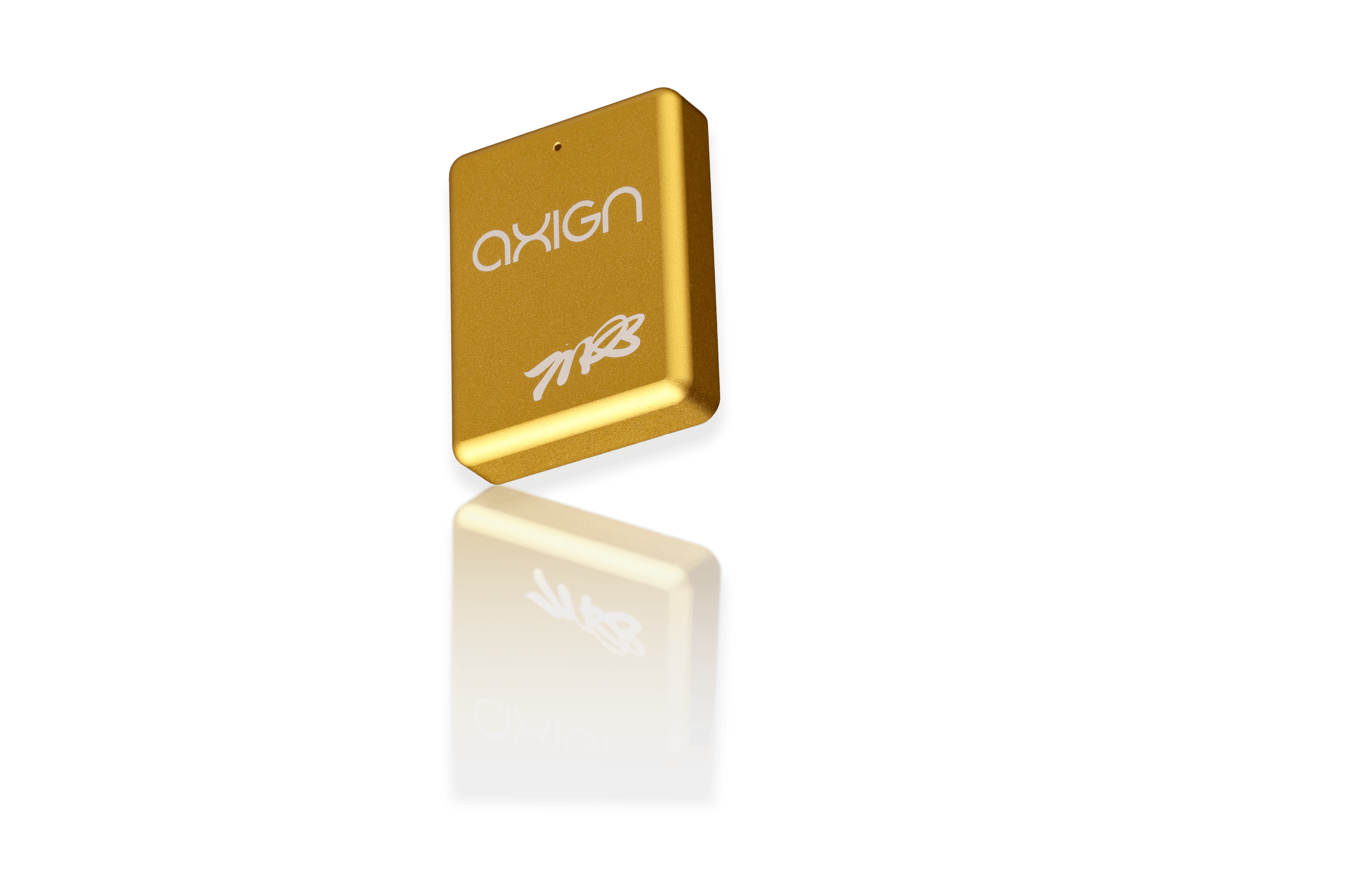 Gold Axign amplifier module with Axign and MPS branding.